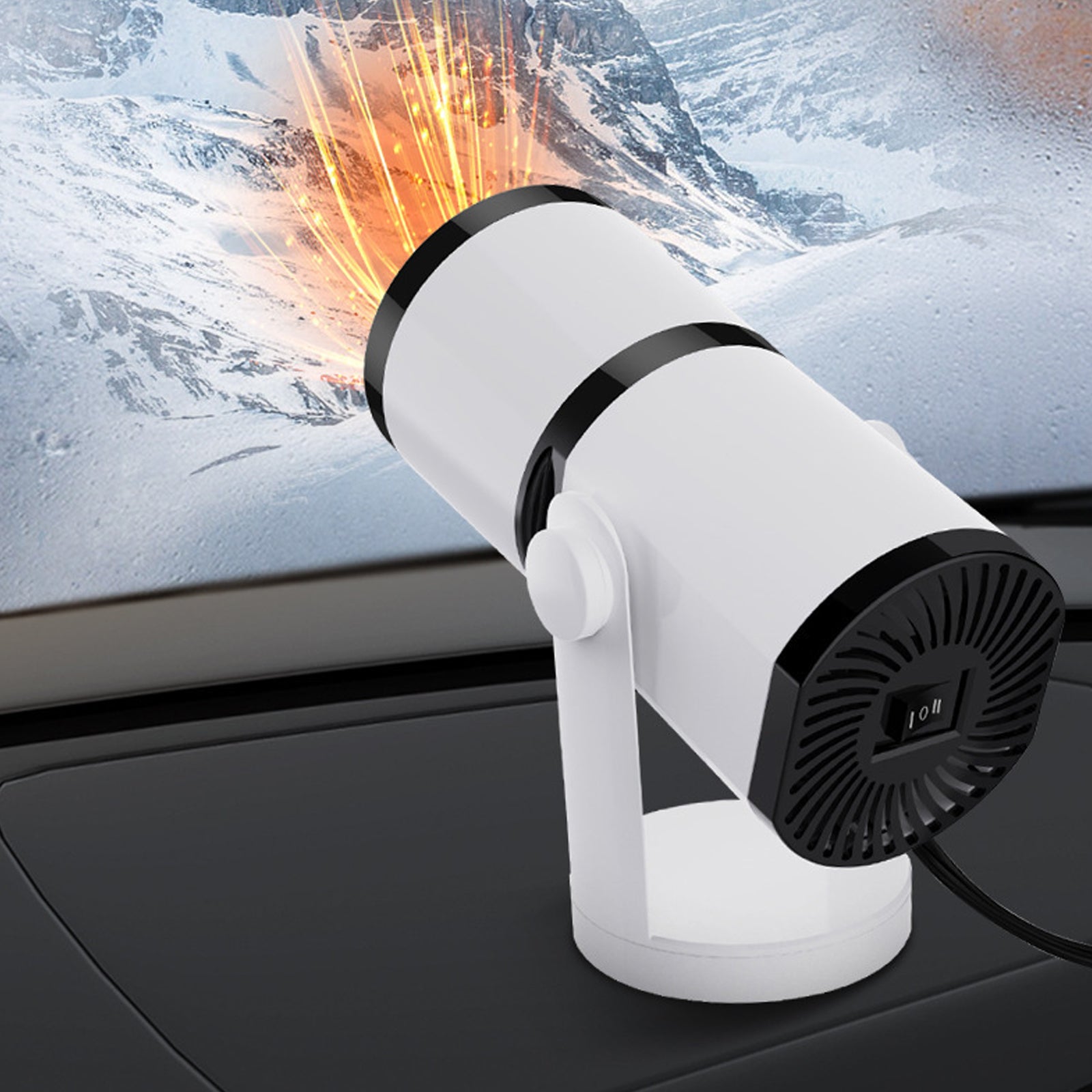 TD® Chauffage de voiture chauffage d'hiver dégivrage de voiture désembuage pliable chauffage électrique rotatif à 360 degrés