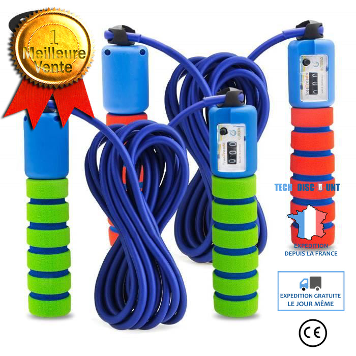 TD® Lot de  2 Corde à Sauter avec Compteur intégré Réglable/ Câble pour Crossfit, Fitness, Boxe, Gym, MMA, Adulte/Enfants