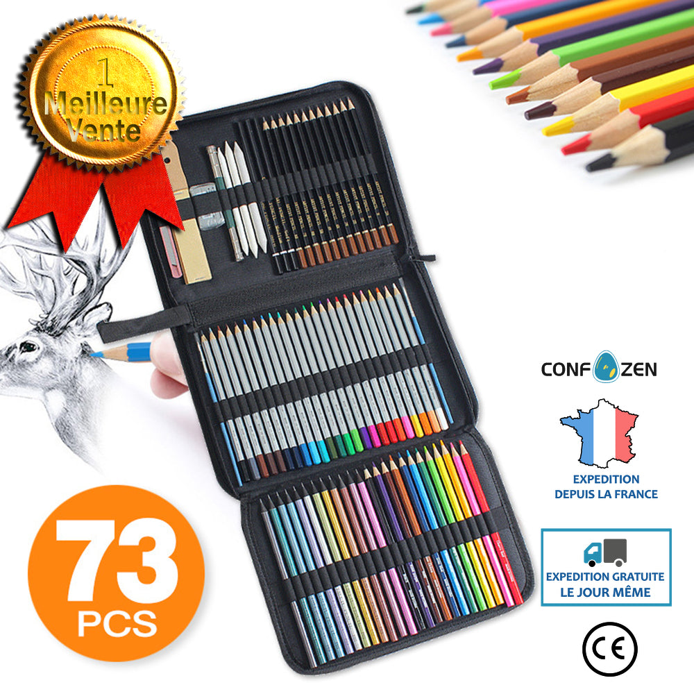 Croquis en bois dessin portable sac à main peinture étudiant étude papeterie dessin crayons, crayons de couleur professionnel