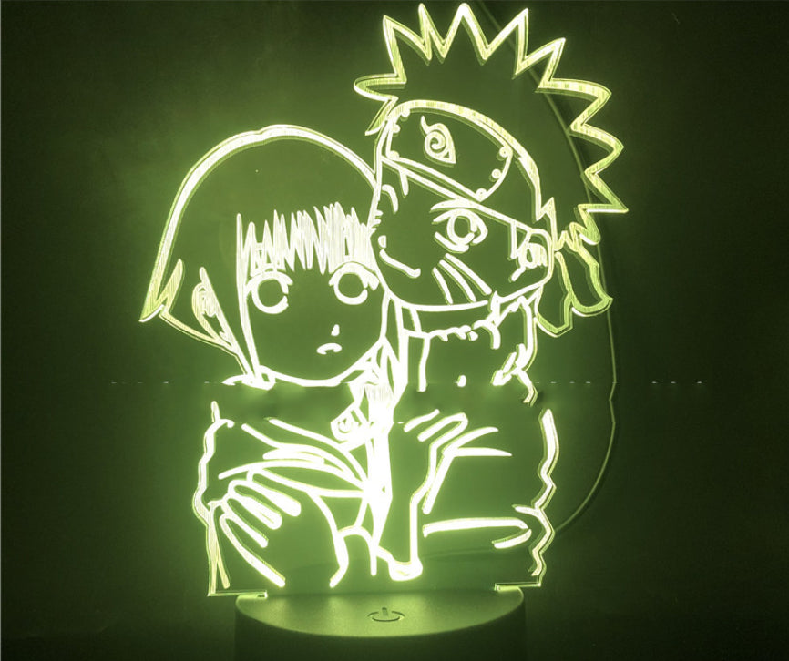 TD® Filles 3d lampe Uzumaki Naruto et Hinata Hyuga couleur changeante veilleuse pour la maison étude chambre décor USB