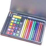 Ensemble de peinture aquarelle solide sans bois crayon de couleur soluble dans l'eau ensemble de peinture aquarelle 42 pièces