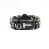 Articles de sports de plein air bracelet boussole détachable thermomètre multifonction silex et cordon parapluie bracelet tre