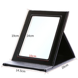 TD® Miroir pliable en cuir miroir pliant miroir de maquillage miroir de beauté portable haute définition petit miroir cadeau noir