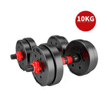 TD® Haltère de musculation haltère de fitness haltère de musculation 10kg Équipement de fitness à domicile pour hommes Amovible