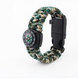 Articles de sports de plein air bracelet boussole détachable thermomètre multifonction silex et cordon parapluie bracelet tre