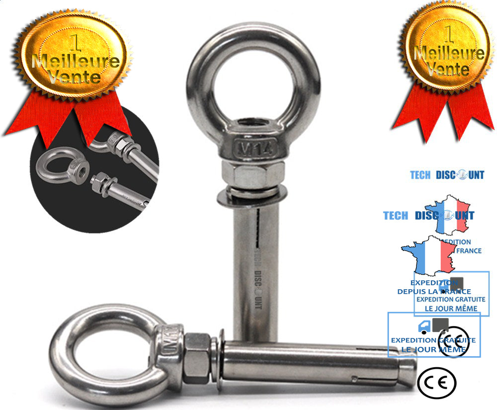 TD® 100pcs chevilles de fixation pour hamac solide installation simple accessoire outil de hamac en acier inoxydable anti corrosion