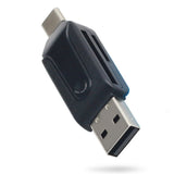 TD® Adaptateur Clé USB 2 en 1 Micro USB OTG / Lecteur de Carte Mémoire SD Micro SD / Carte De Données Adaptateur Noir
