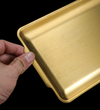 Assiette rectangulaire en acier inoxydable 304 épaissie Assiette de barbecue coréenne, assiette à sushi, plateau à fond plat