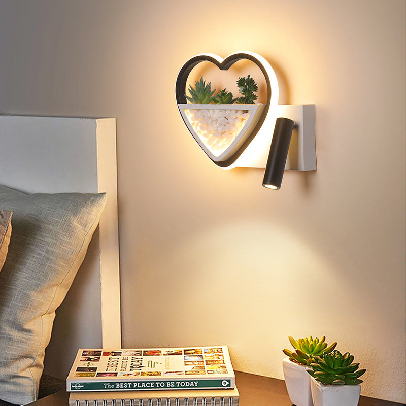 Applique murale en forme de coeur LED Style nordique Simplicité moderne Toile de fond TV Tête de lit de chambre Mur d'escalie