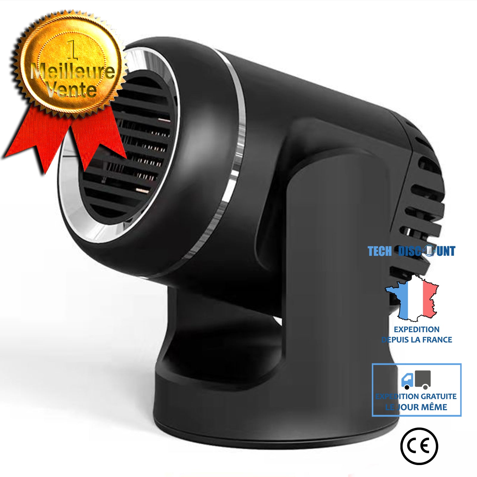 TD® Chauffage de voiture chauffage chauffage double usage 12 v haute puissance voiture chauffage électrique dégivreur rotation 360 °