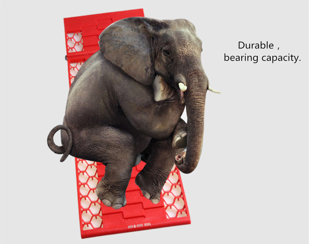 TD® Piste récupération plaque anti enlisement désensablages pliable anti dérapant protection chaîne boue sable voiture rouge souple