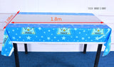 TD® Nappe de table rectangulaire anniversaire jetable film plastique pour fête mariage pâques pique nique décoration bleu et blanc