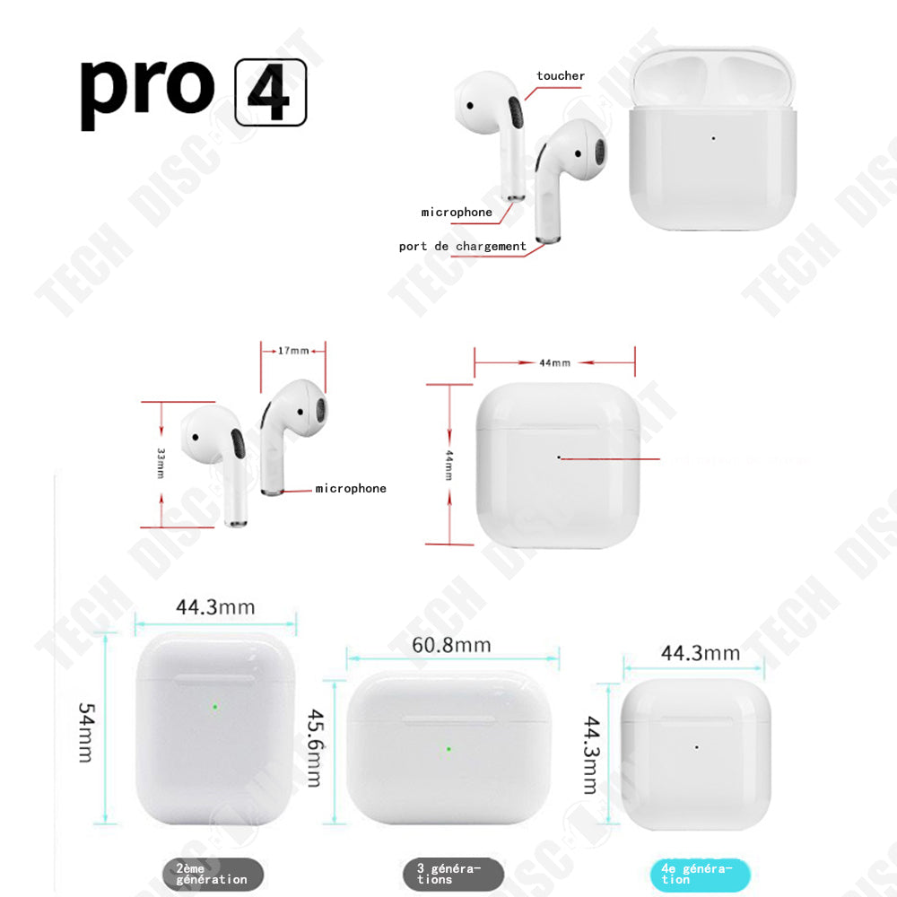 TD® Casque Bluetooth 4e génération sans Fil Touch réduction de Bruit stéréo Microphone du Chargement Écouteurs pour Android/iPhone
