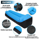 Hamac gonflable bleu sofa plein air