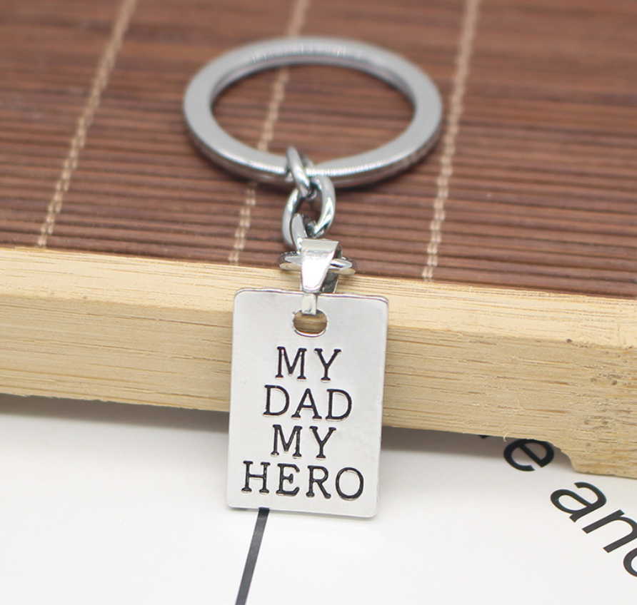 Porte-clés lettre mon papa mon héros lettre pendentif cadeau fête des pères accessoire pendentif
