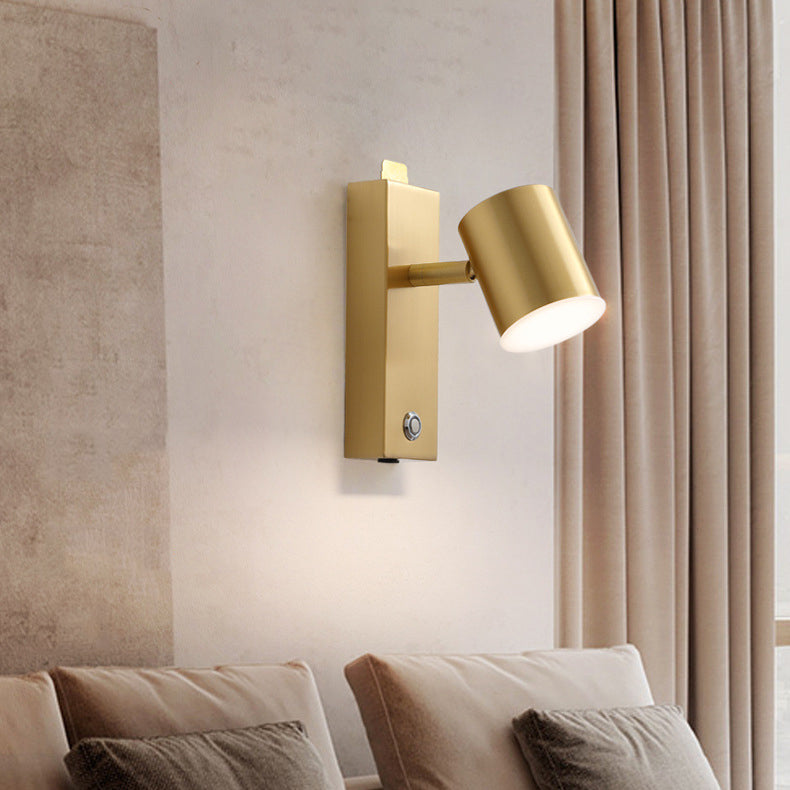 Applique tout en bronze LED Pas de câblage Simplicité moderne Tête de lit de chambre Charge personnalisée Applique de lecture