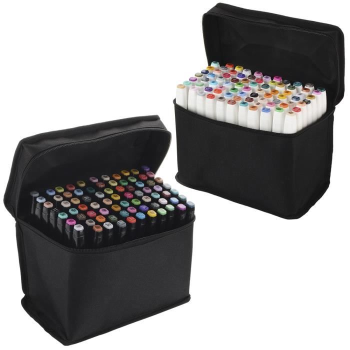 TD® Lot de 80 marqueurs à alcool double pointe Animation Art Esquisses dessins artistique travaux arts plastiques posca marqueurs