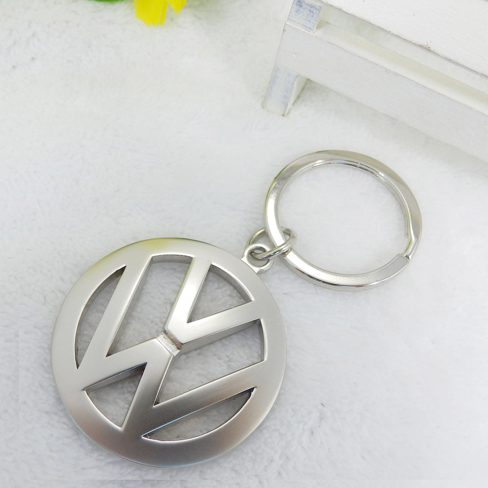 TD® GAC Volkswagen Hollow Car Logo Keychain Matte Nickel Plated Metal Car Keychain Key Chain Pendentif