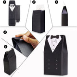 TD® Lot de 100 pcs Boîte à Dragées Mariage Cadeau Invités/ 50 pcs Marié noir + 50 pcs Mariée blanc, Chocolat bonbons