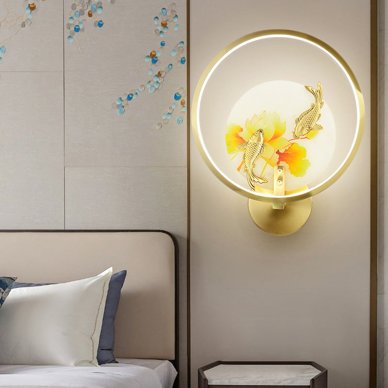 Applique en cuivre Marbre Nouveau style chinois le salon Mur TV chambre chevet