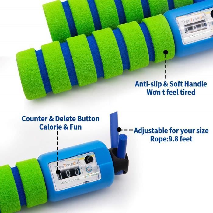 TD® Lot de  2 Corde à Sauter avec Compteur intégré Réglable/ Câble pour Crossfit, Fitness, Boxe, Gym, MMA, Adulte/Enfants