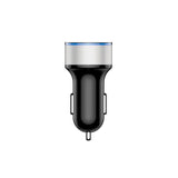 TD® Chargeur de voiture en alliage d'aluminium multifonction-Double USB Chargeur allume-cigare avec écran LCD-équipement auto