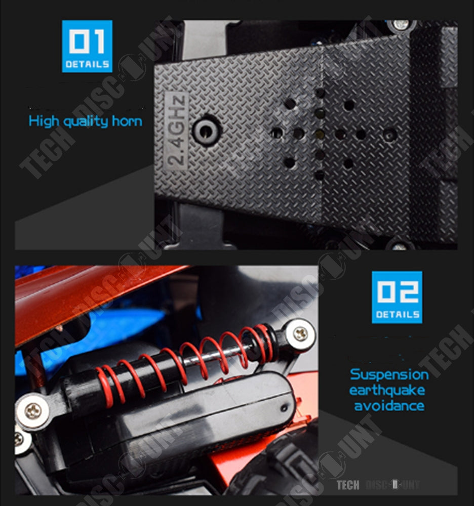 TD® voiture télécommandée enfant fille garçon tout terrain rapide jouet adulte sans fil music grosse roue exterieur interieur 3-7 an