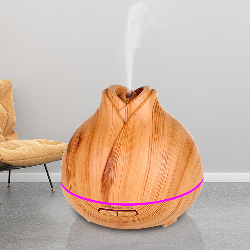 TD® Huile essentielle lampe d'encens instrument d'encens froid grain de bois atomiseur ultrasons humidificateur d'arôme coloré diffu