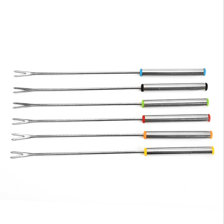6 bâtons fourchette de barbecue en acier inoxydable barbecue allongé en acier inoxydable signe de barbecue signe de kebab fou