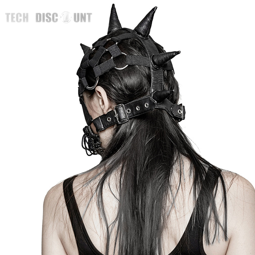 TD® Masque Intégral Inspiration Steampunk unisexe en cuir/ Déguisement Cosplay Gothique/ Halloween