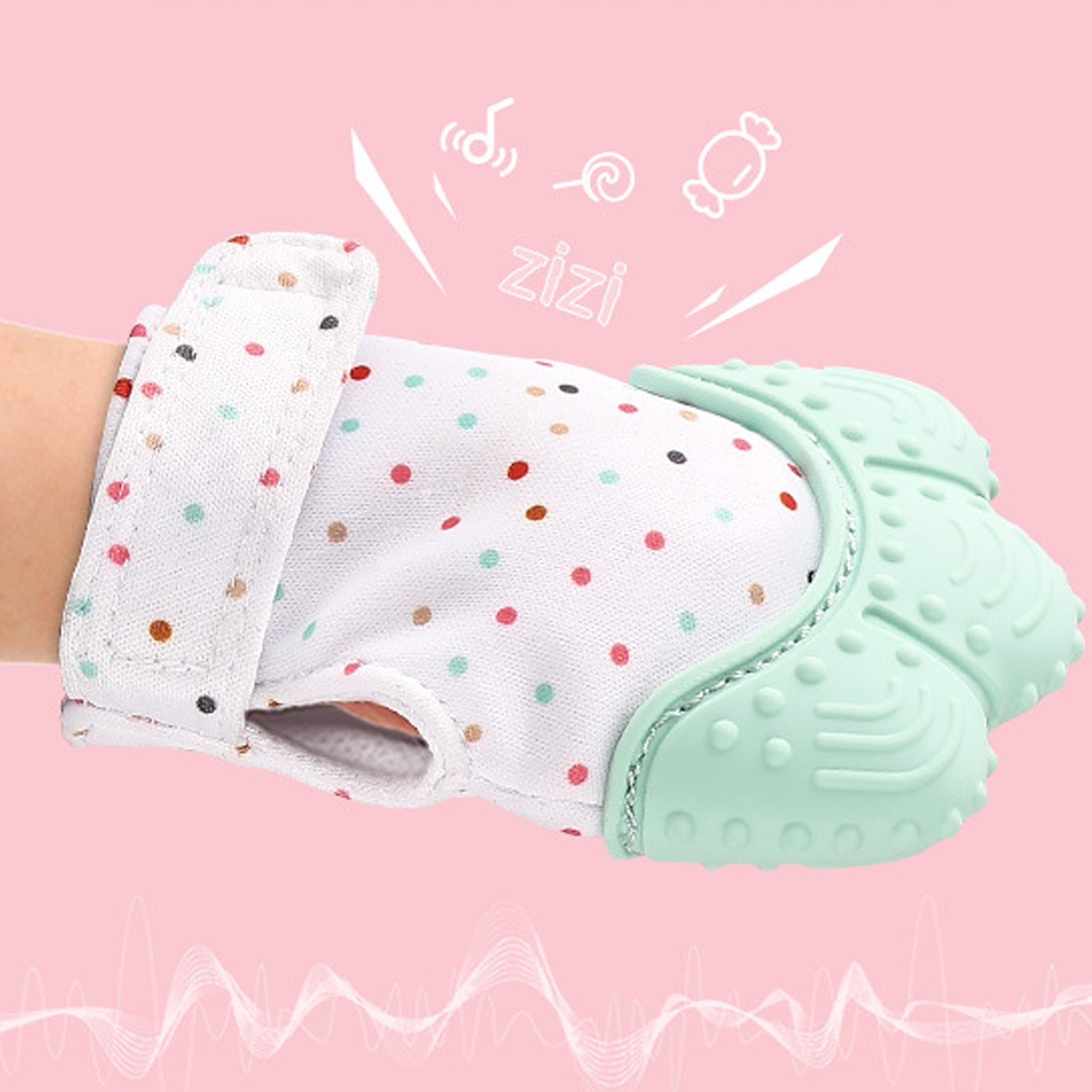 TD® Gants en silicone Gants de poing à la main anti-manger Gants de massage verts en maille tricotée