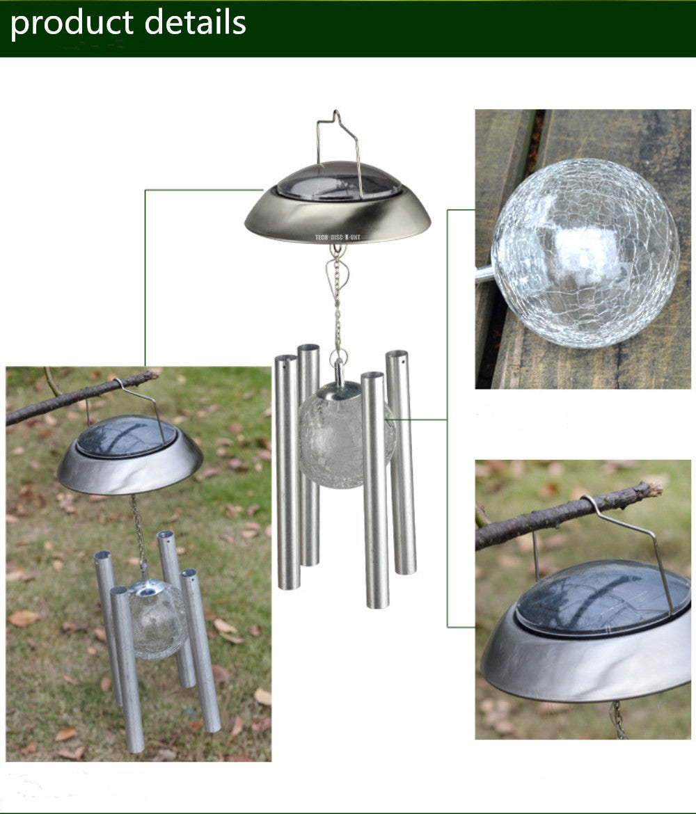 TD® Lampe solaire carillon de bureau de lecture extérieur intérieur led décoration lumineux de couleur éolien jardin cour applique