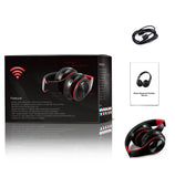 TD® Casque mâle et femelle casque bluetooth cadeau mode microphone sans fil insérer carte TF casque stéréo bilatéral stéréo bleu noi