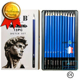 12 pièces de crayon de croquis ensemble de crayons de croquis fournitures d'art ensemble de stylos de peinture crayon de boît