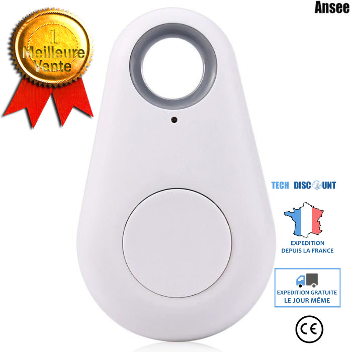 TD® Portable Bluetooth 4.1 trace Smart Key Finder Localiseur d'Objet Localiseur de clés Anti-perdue Blanc