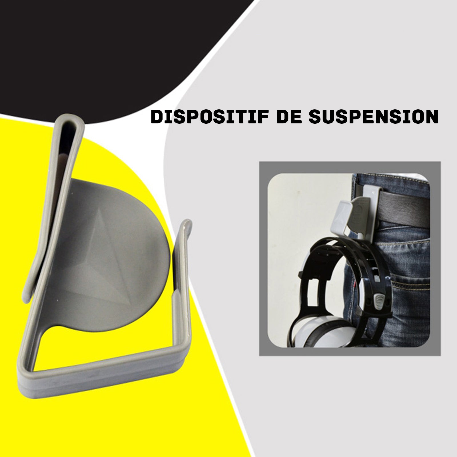 TD® Cache-oreilles anti-bruit et insonorisé, apprentissage du son du sommeil, casque noir réglable pliable sans fil monté sur la têt
