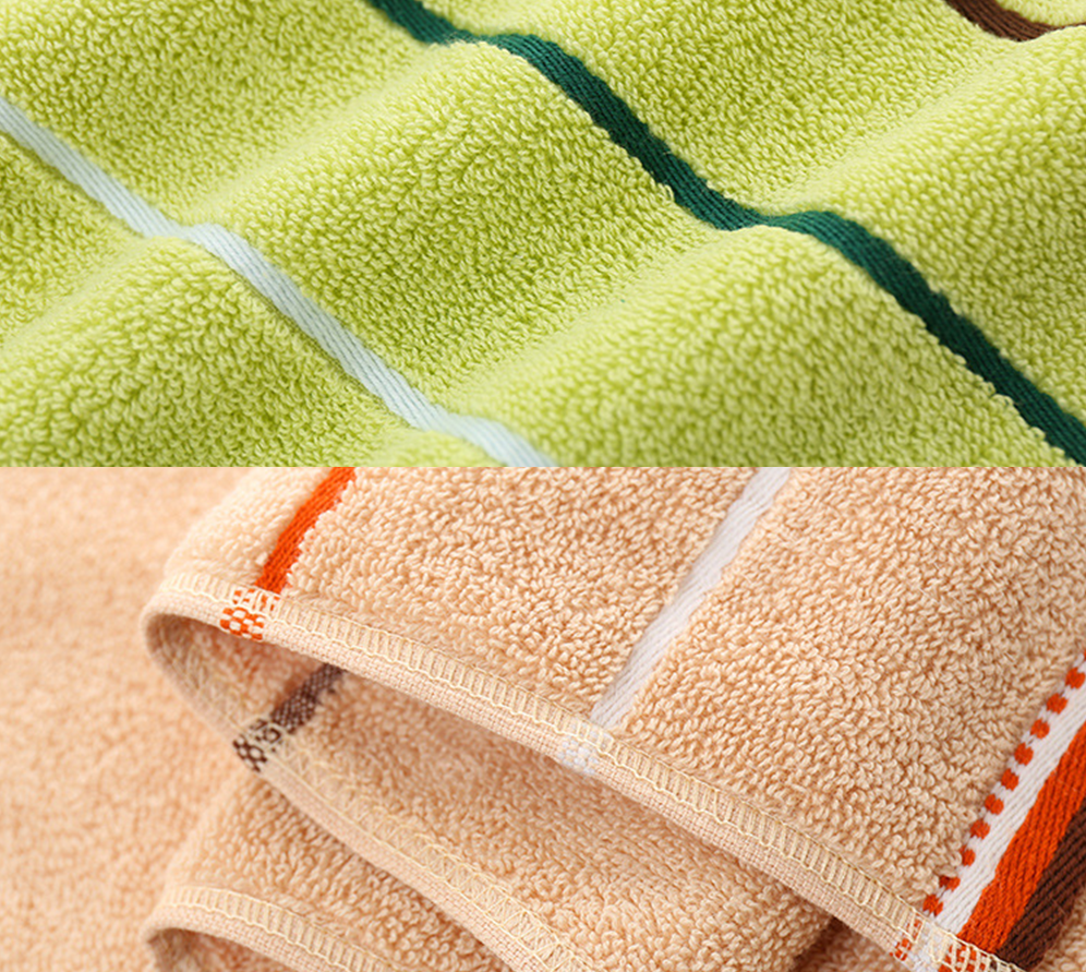 Ensemble 6 serviettes douces absorbantes femmes hommes couleurs toillette Kit hygiéne qualité conton fils épais rayures