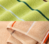 Ensemble 6 serviettes douces absorbantes femmes hommes couleurs toillette Kit hygiéne qualité conton fils épais rayures