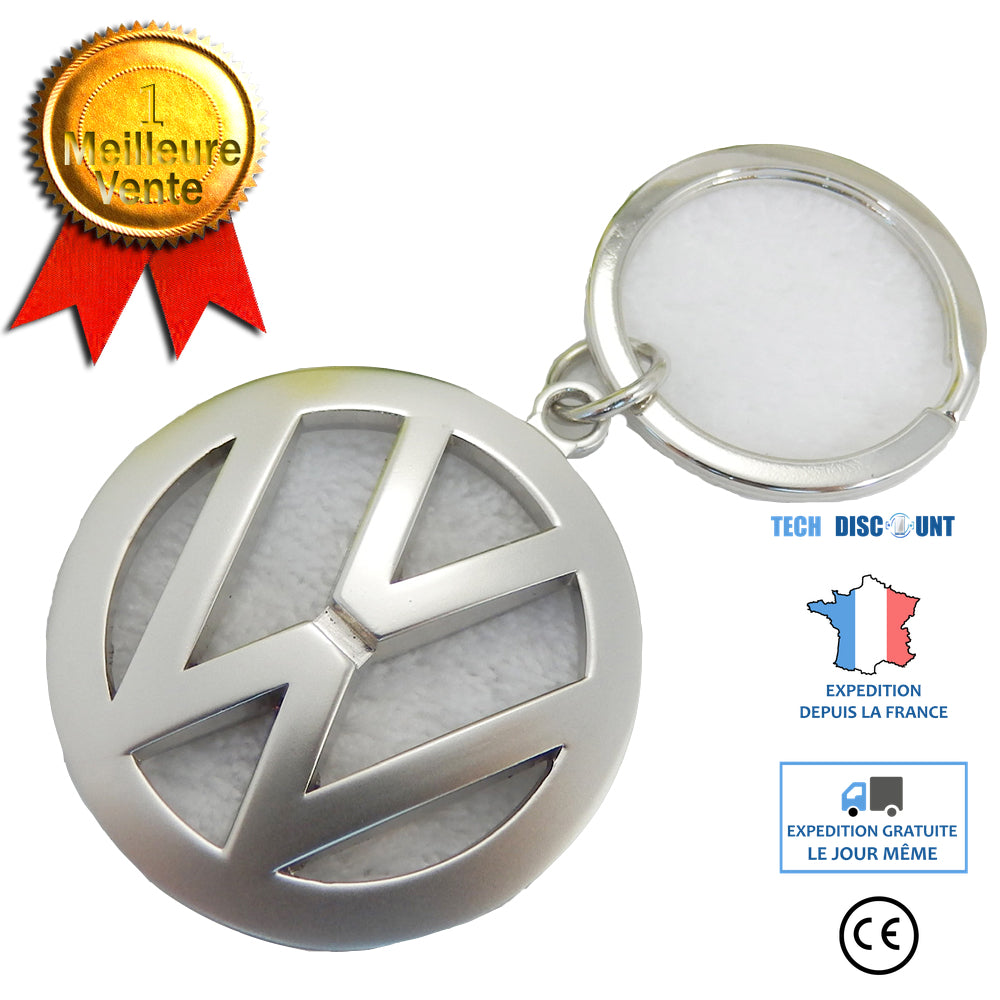 TD® GAC Volkswagen Hollow Car Logo Keychain Matte Nickel Plated Metal Car Keychain Key Chain Pendentif