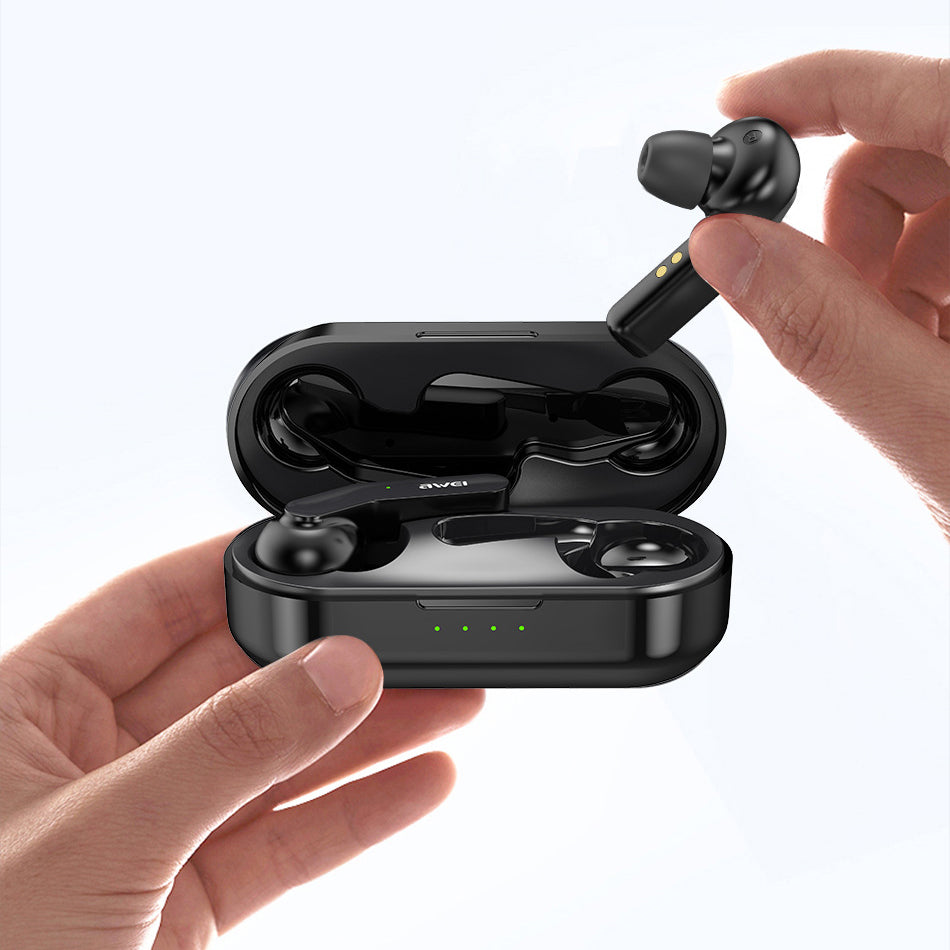 TD® Casque Bluetooth Réduction intelligente du bruit Casque de charge sans fil Bluetooth V5.1 Conception tactile Conception étanche
