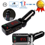 TD® Kit voiture bluetooth musique samsung usb transmetteur FM sans fil adaptateur radio chargeur MP3 mains libres iPhone smartphones