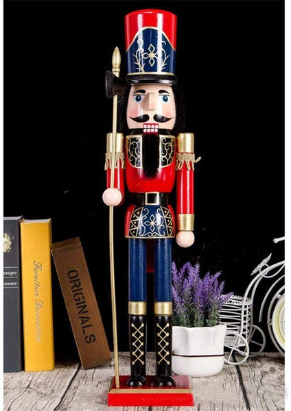 COMBIUBIU Figurines Casse-noisette En Bois De 30 Cm - Casse-noisette - Soldats - Décoration Traditionnelle En Bois De Pin Pour La Maison - Décoration De Noël - Rouge