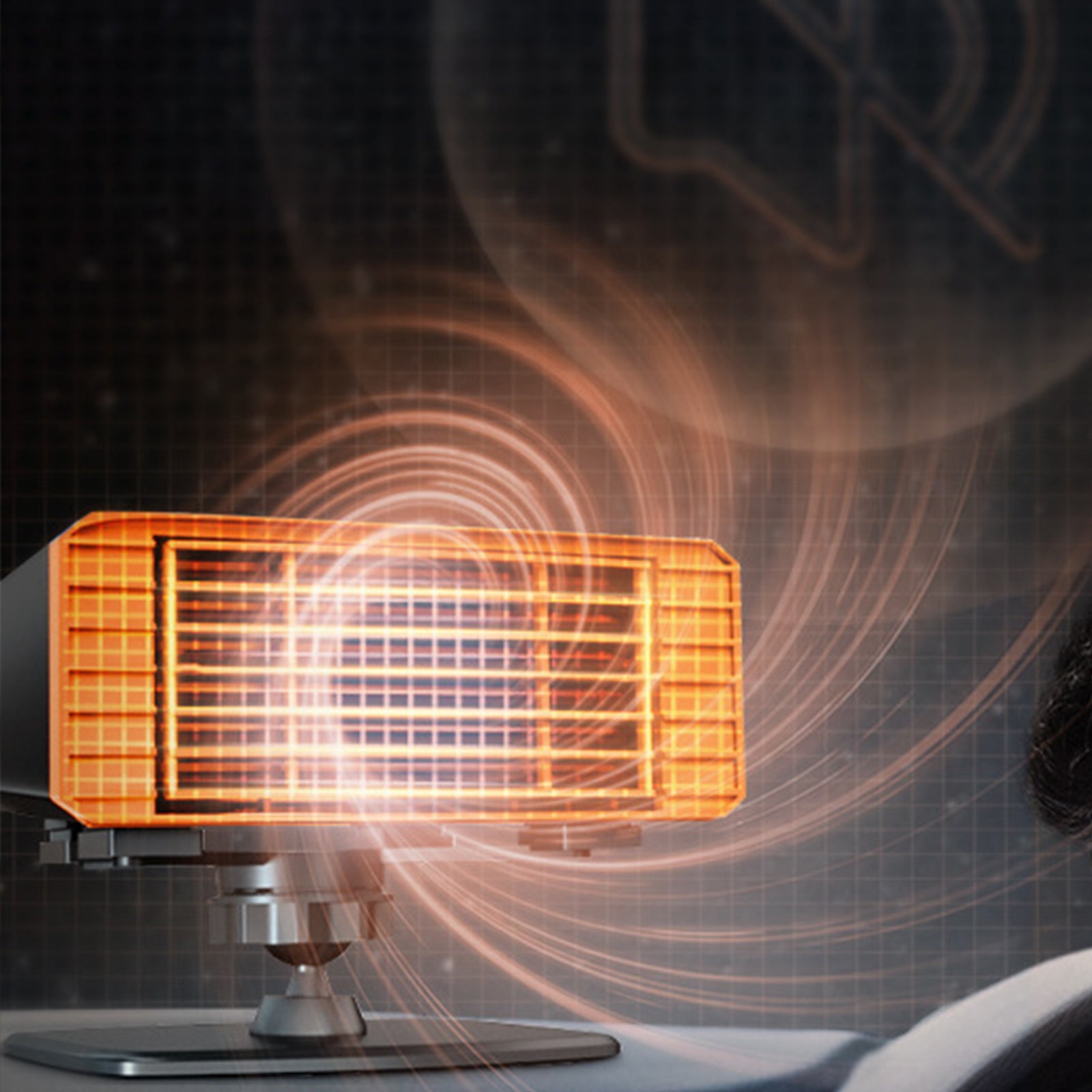 TD® Chauffage électrique de voiture dégivrage chauffage de désembuage rotation à 360 degrés 24V chauffage de voiture
