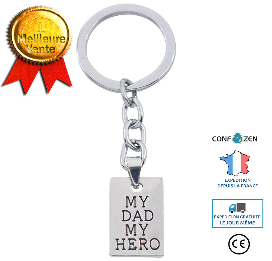 Porte-clés lettre mon papa mon héros lettre pendentif cadeau fête des pères accessoire pendentif