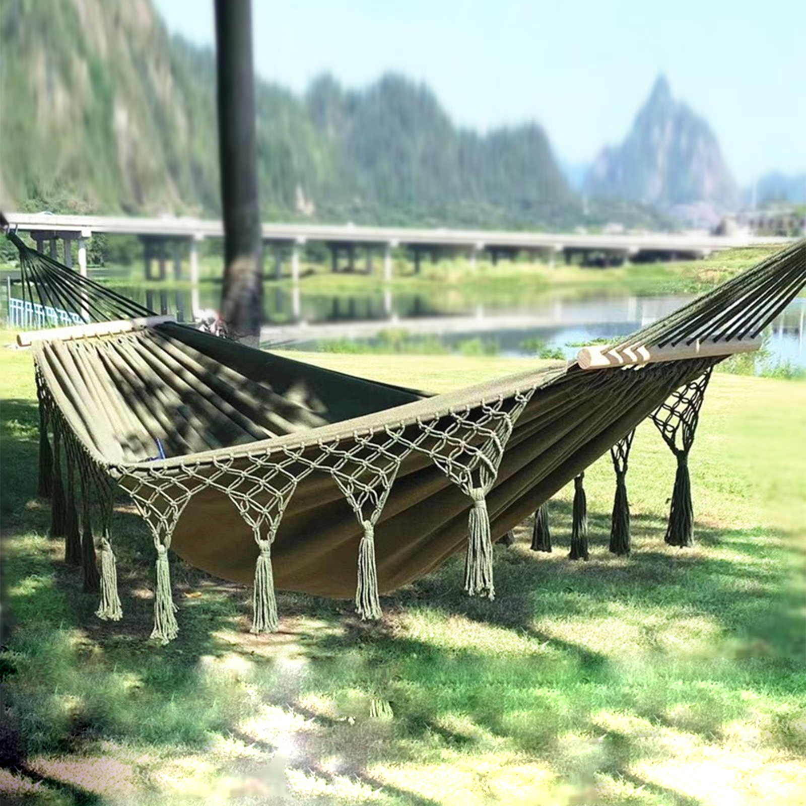 TD® Équipement de camping en plein air à double gland en toile anti-renversement