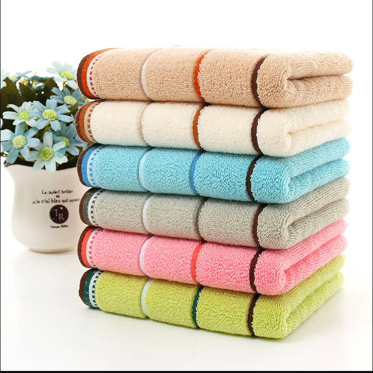 Ensemble 6 serviettes douces absorbantes femmes hommes couleurs toillette Kit hygiéne qualité conton fils épais rayures
