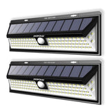 TD® Lot de 2 pièces Lampes LED Eclairage Solaire Extérieur/ Lampe Solaire Étanche Détecteur de Mouvement 3 Modes d’éclairage 270°