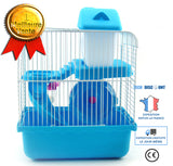 TD® Cage rotative pour hamster bleu à 2 couches