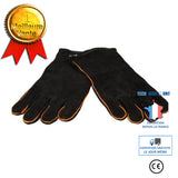 TD®  gants en cuir de vachette pour barbecue BBQ cuisine grillade anti inflammable protection artisanal  peau de vache accessoire