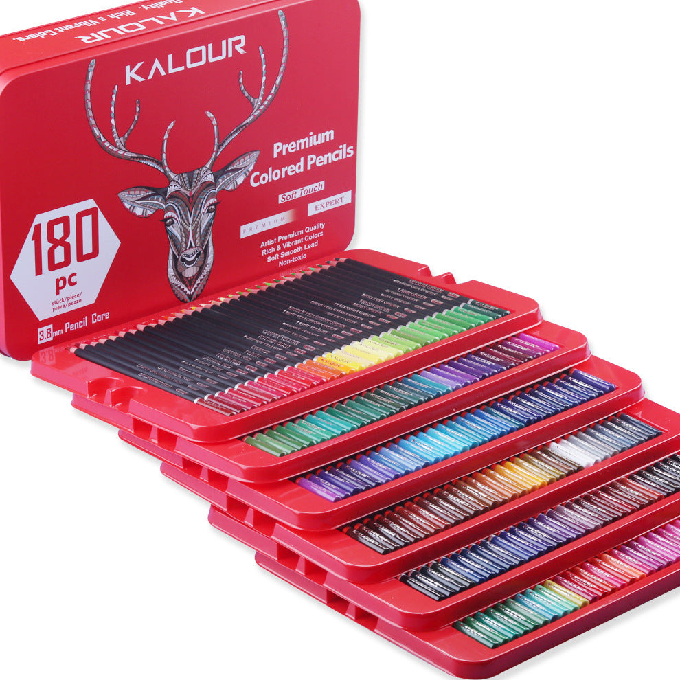 Ensemble de plomb de couleur 180 couleurs crayon de couleur fournitures d'art professionnel ensemble de peinture peint à la m